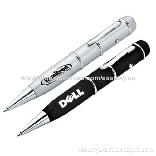 Laser Point Pen-shaped USB Drive, 64MB to 32GB Flash Memory, Warranty Free for 2 Years